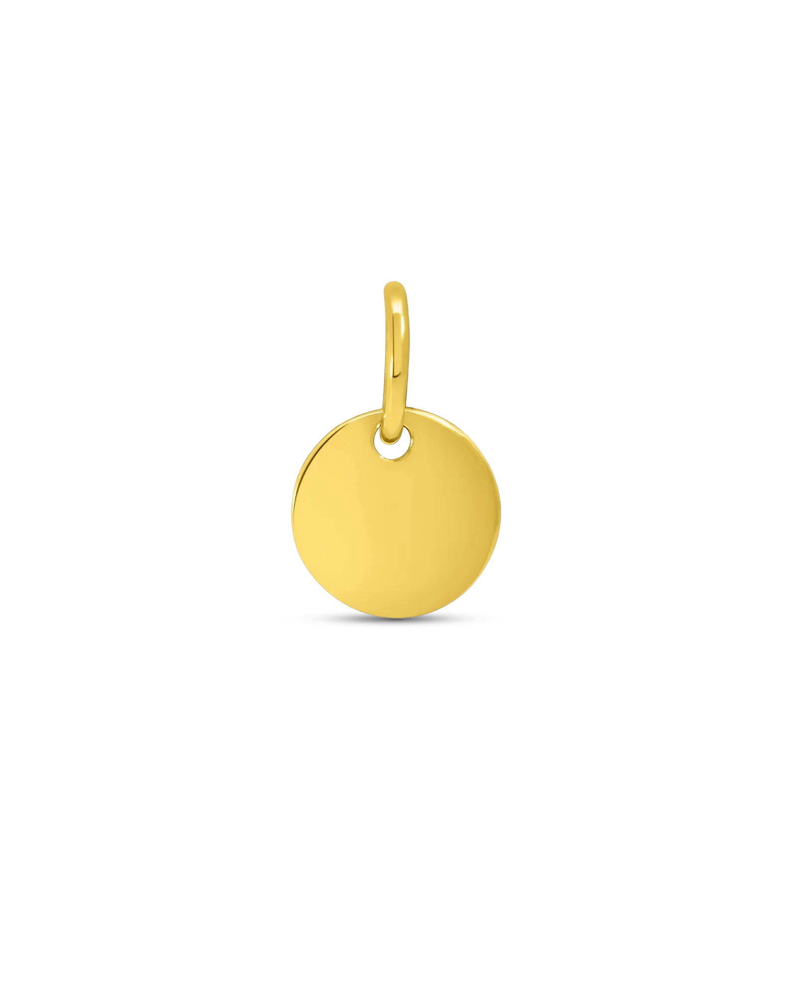 12MM Round Disc Pendant | 10kt Yellow Gold