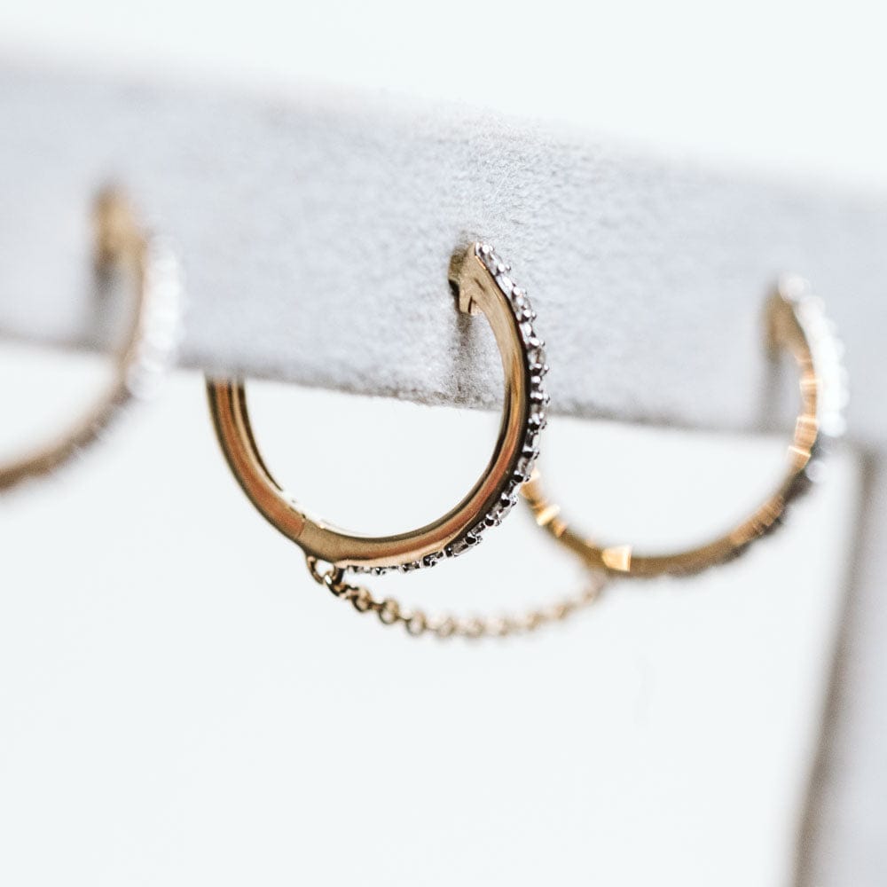 .15 Carat TW Double Piercing Earrings | 14KT Yellow Gold