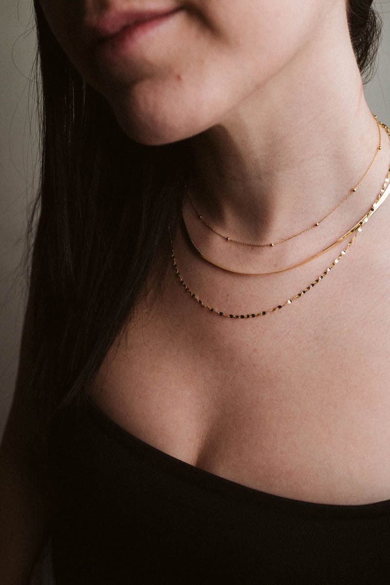 16-17" Sierra Beaded Choker Necklace | 10kt Yellow Gold