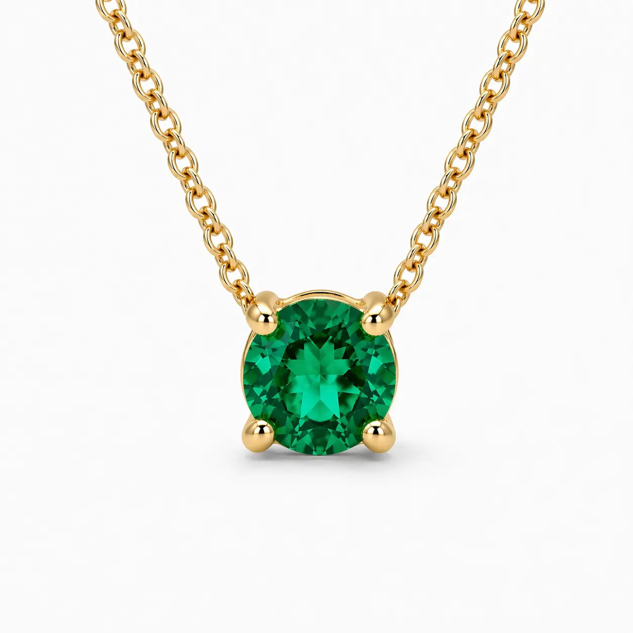 16.5" + 1" Emerald Necklace | 10kt Yellow Gold