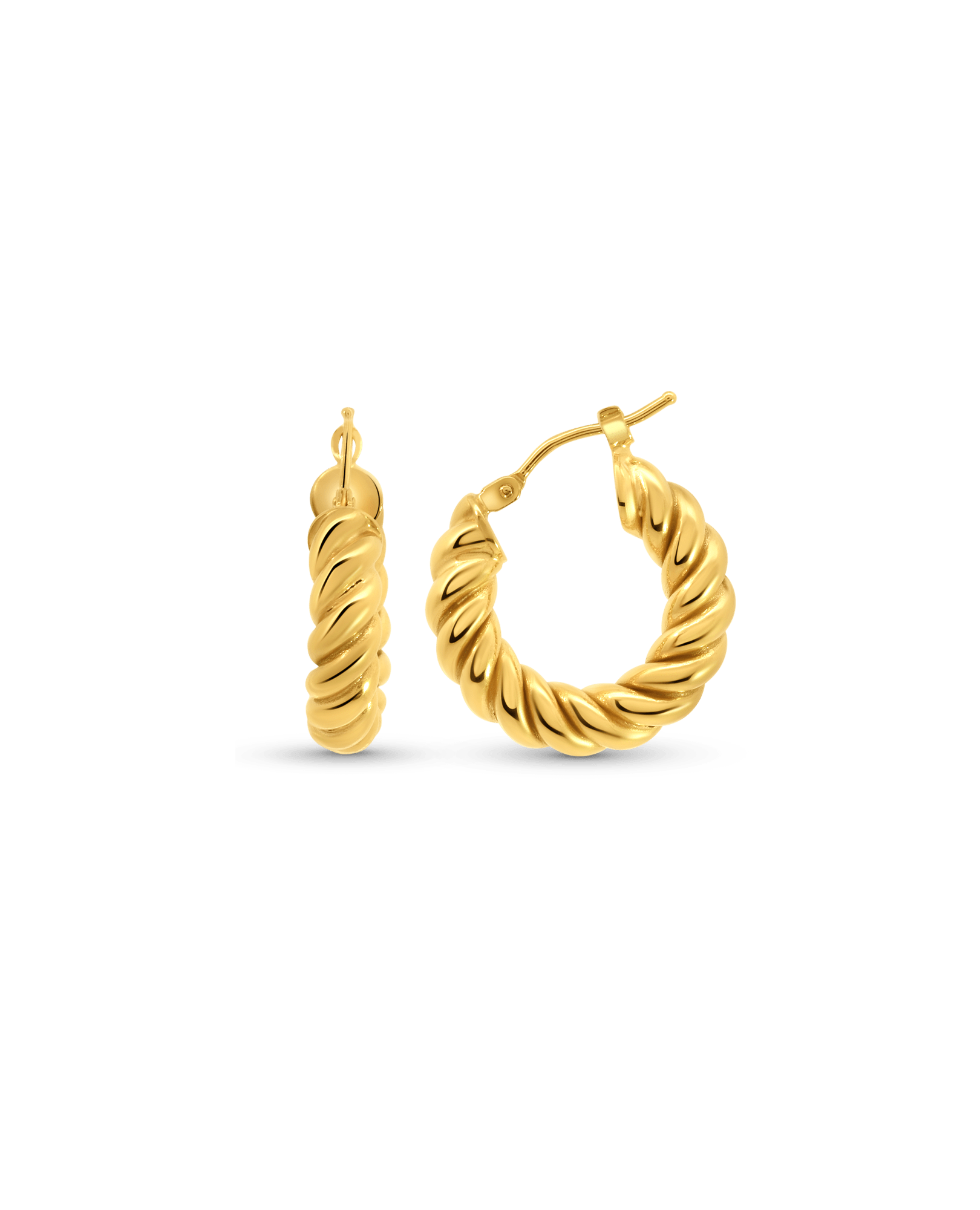 18MM Cornetto Hoop Earrings | 10kt Yellow Gold