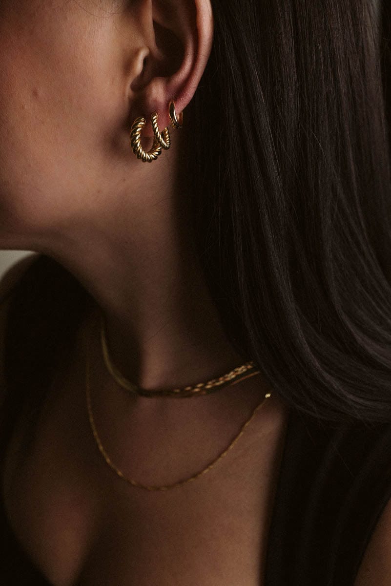 18MM Cornetto Hoop Earrings | 10kt Yellow Gold