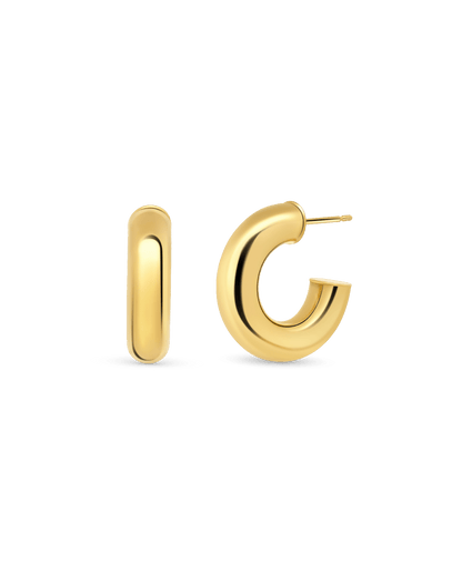 21MM Half Hoop Earrings | 10kt Yellow Gold