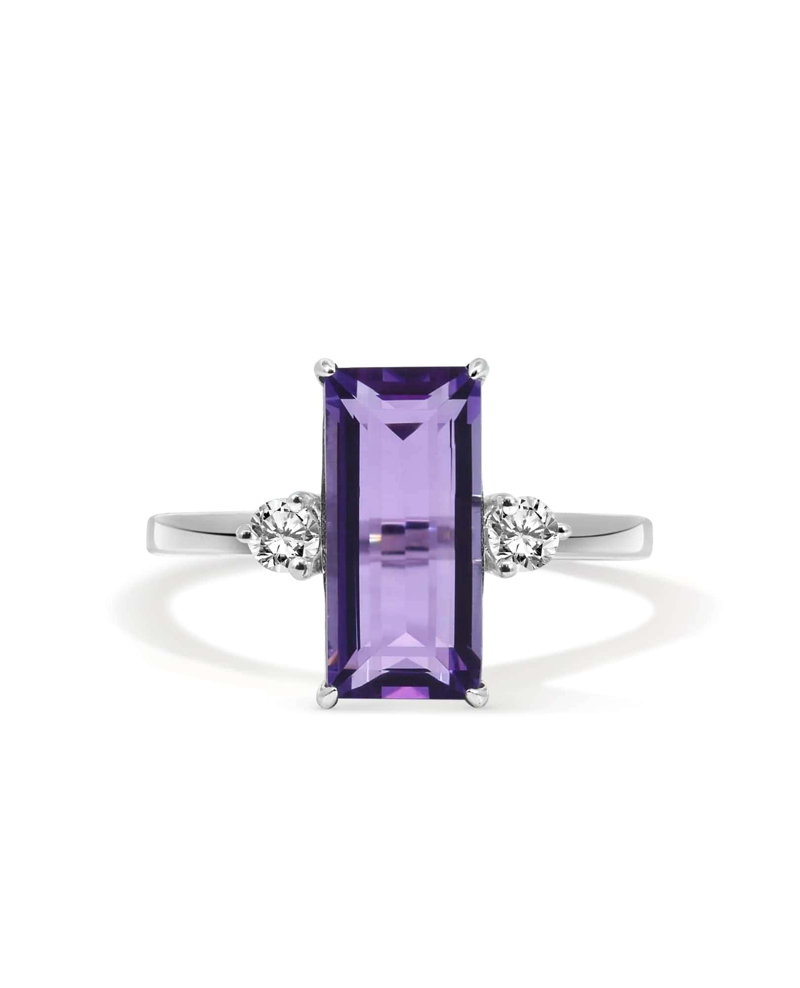 .23 Carat TW Diamond and Amethyst Ring | 14kt Yellow Gold