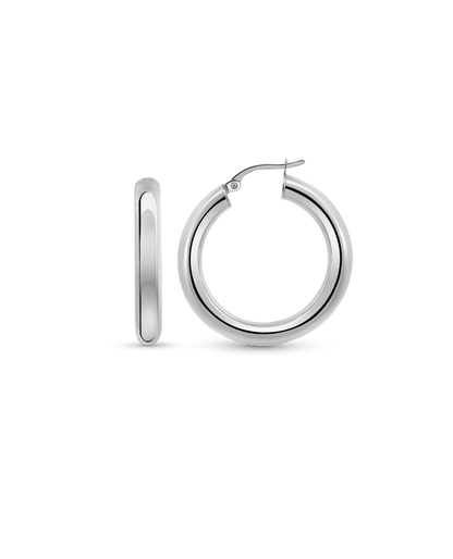 27MM Weightless Hoop Earrings | 10kt White Gold