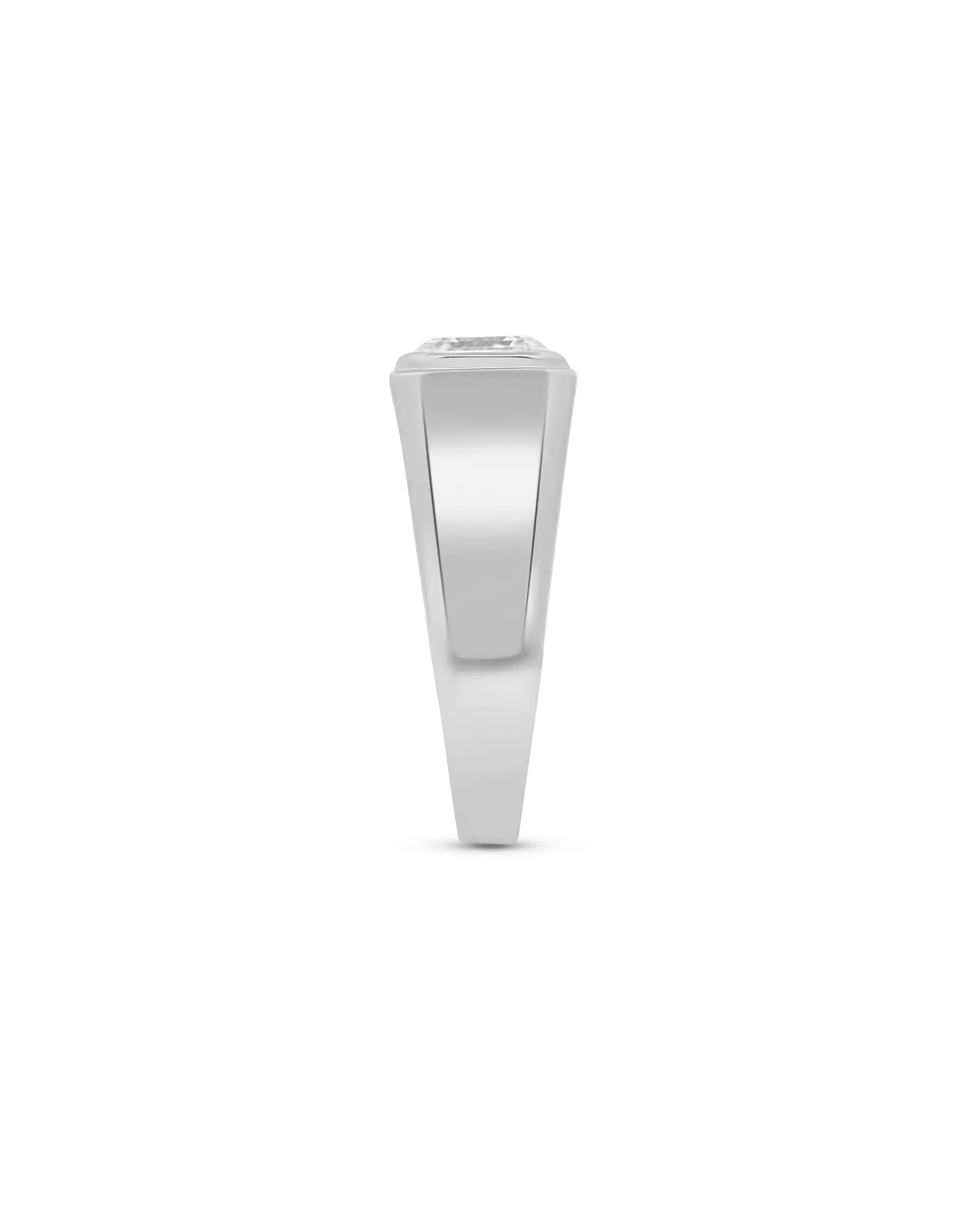 3.00 Carat Lab-grown Asscher Cut Men's Ring | 14kt White Gold