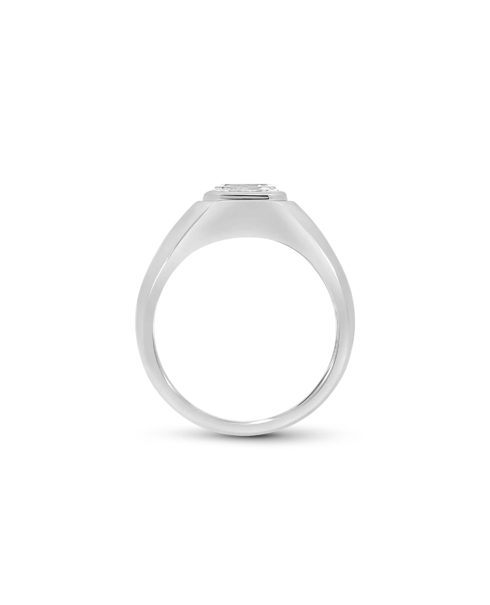 3.00 Carat Lab-grown Asscher Cut Men's Ring | 14kt White Gold