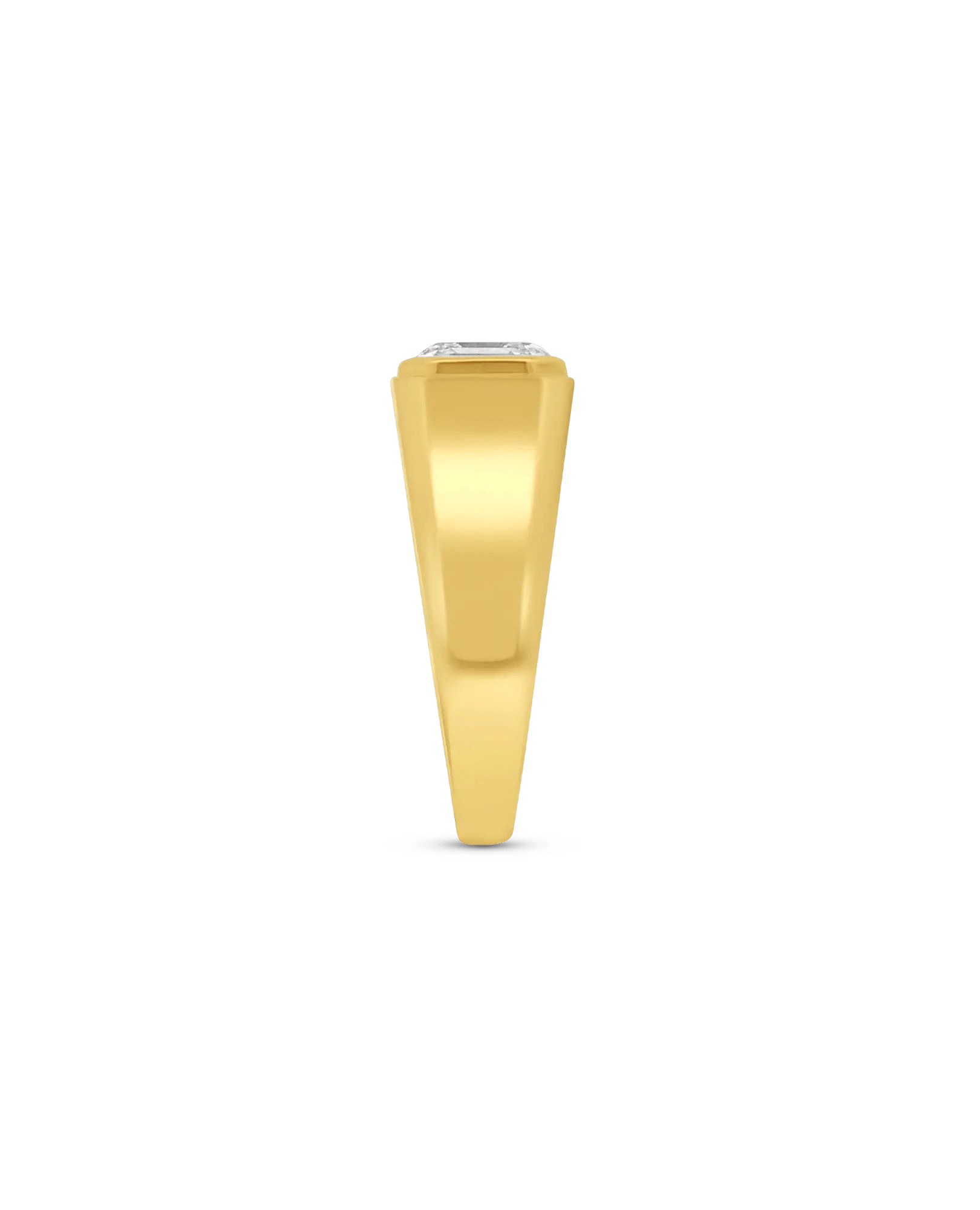 3.00 Carat Lab-grown Asscher Cut Men's Ring | 14kt Yellow Gold