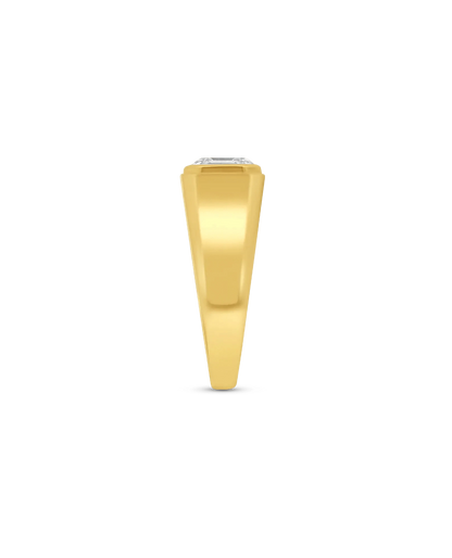 3.00 Carat Lab-grown Asscher Cut Men's Ring | 14kt Yellow Gold