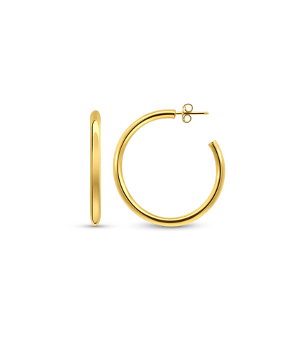 37MM Open Hoop Earrings | 10kt Yellow Gold