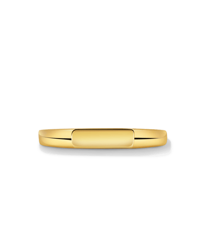3MM Squared Dome Slim Signet Ring | 10kt Yellow Gold