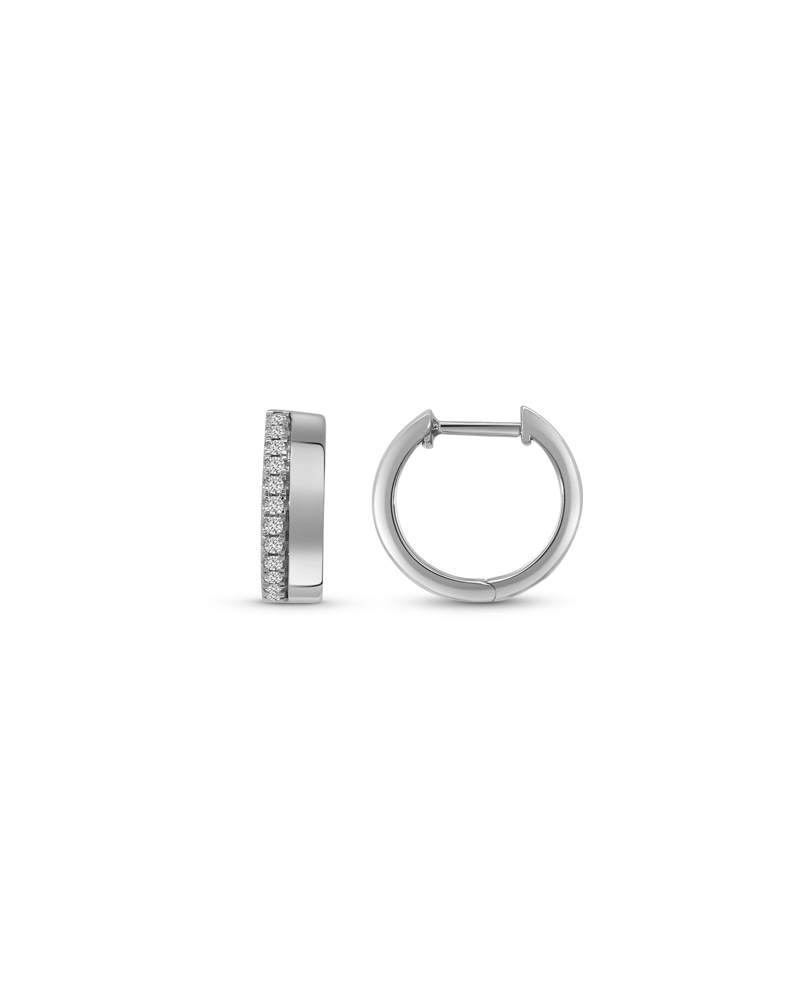 4.5MM Cigar Hoop Earrings .24 Carat TW Diamond | 10kt White Gold