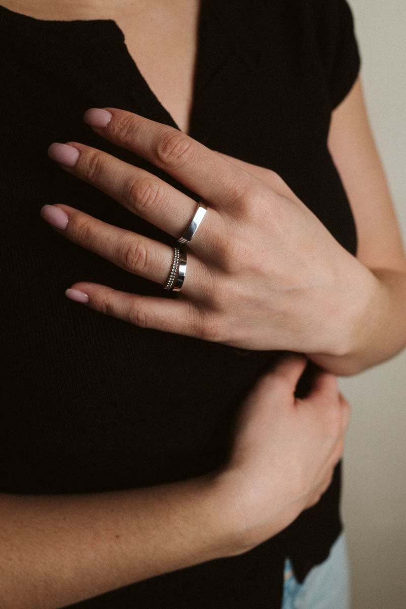 4MM Square Ring | 10kt White Gold