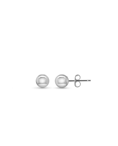 5MM Orb Stud Earrings | 14kt White Gold