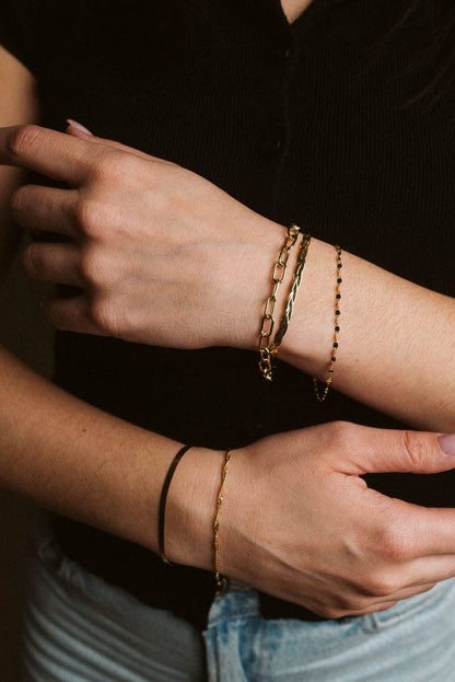 6.5" 3MM Herringbone bracelet | 10kt Yellow Gold