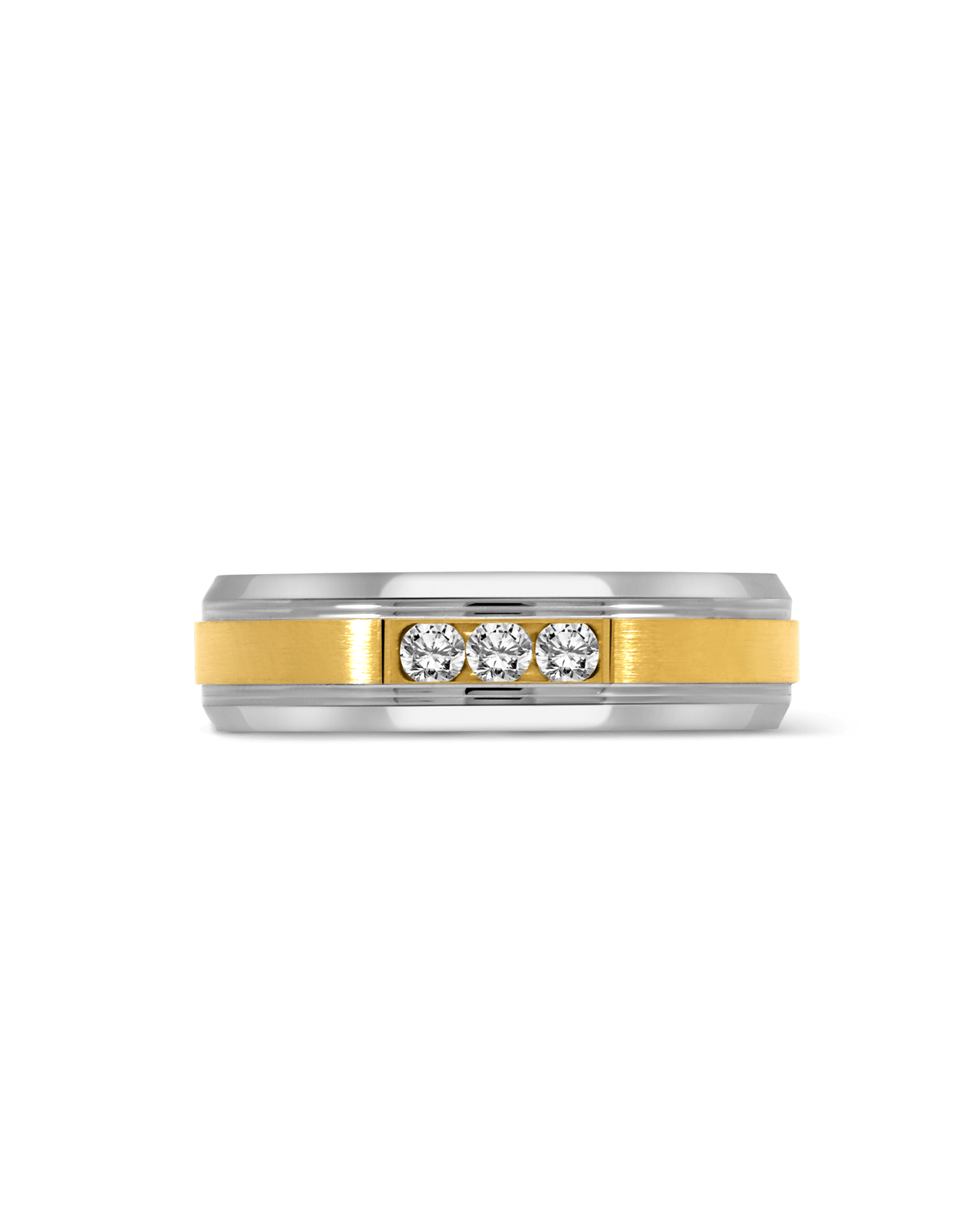 6MM Wedding band .21 Carat TW Diamond | 10kt White & Yellow Gold