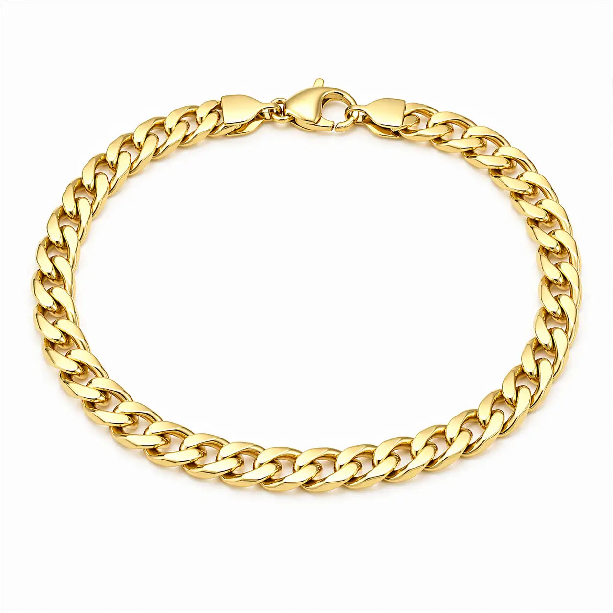 7.5" Hollow Curb Bracelet | 10kt Yellow Gold