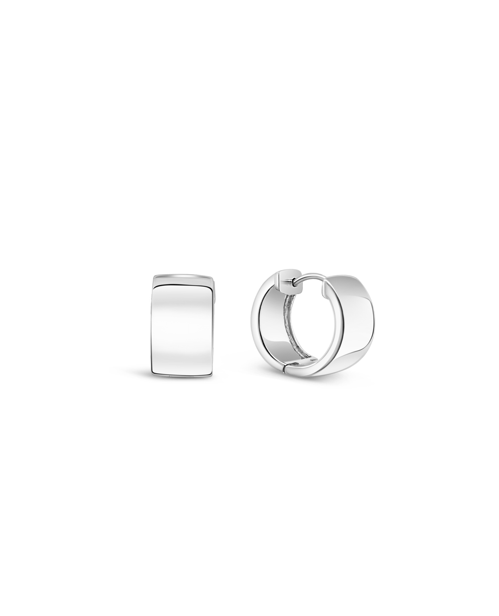 8.5MM Cigar Hoop Earrings | Silver
