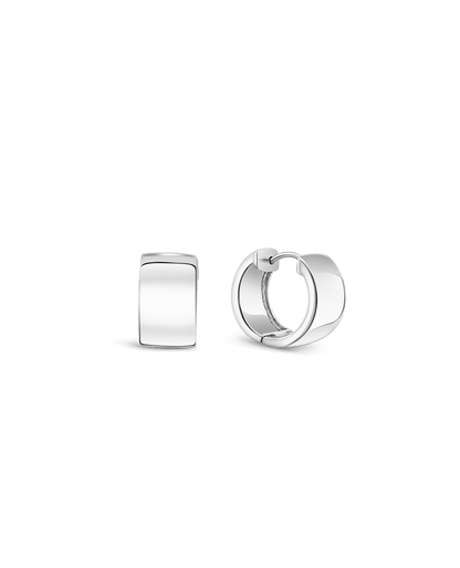 8.5MM Cigar Hoop Earrings | Silver