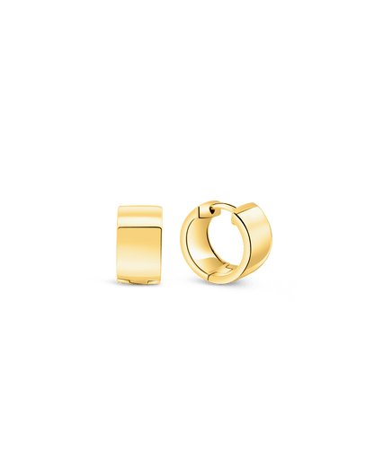 8.5MM Cigar Hoop Earrings | Silver Vermeil