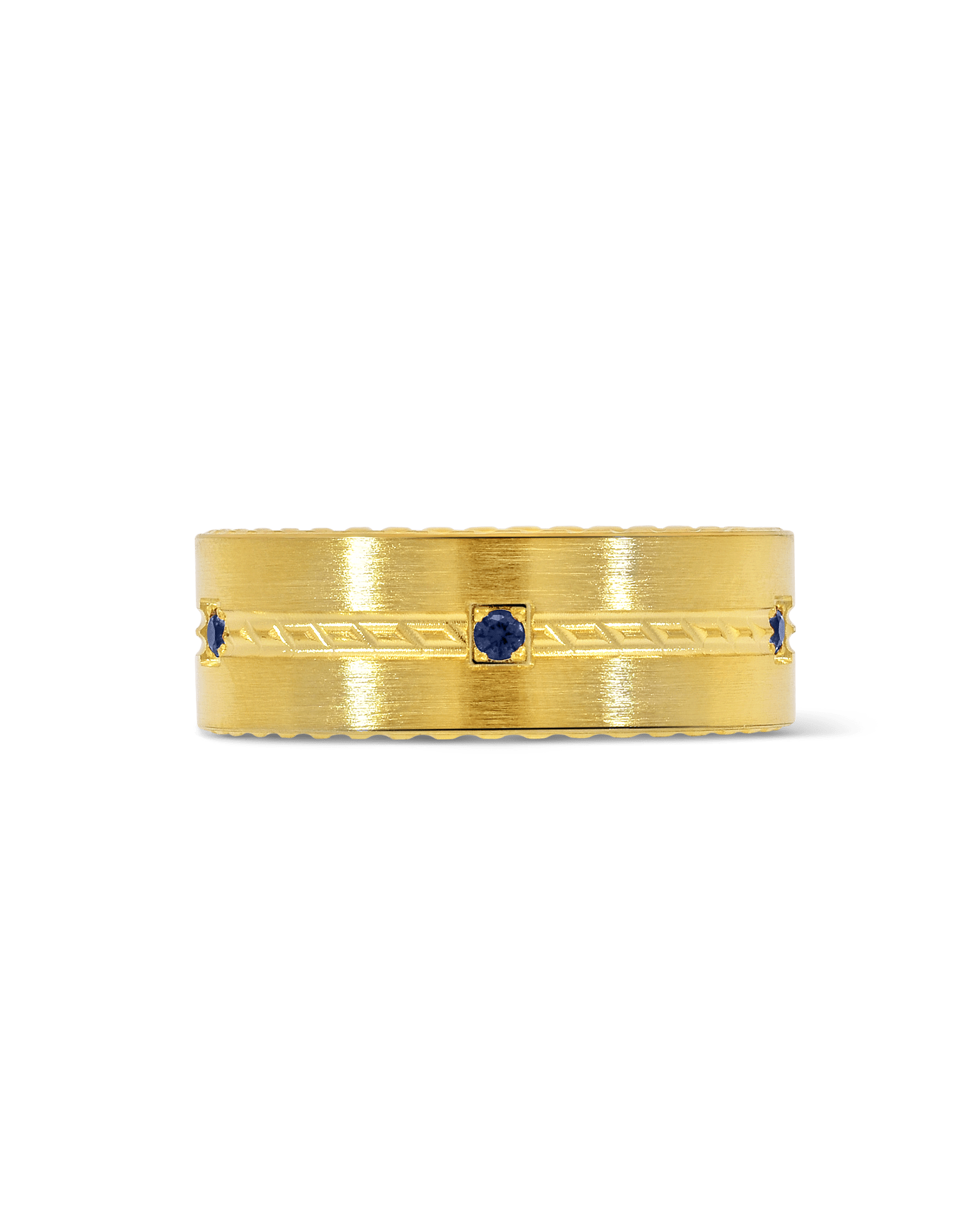 8MM Wedding band Blue Sapphire | 10kt Yellow Gold