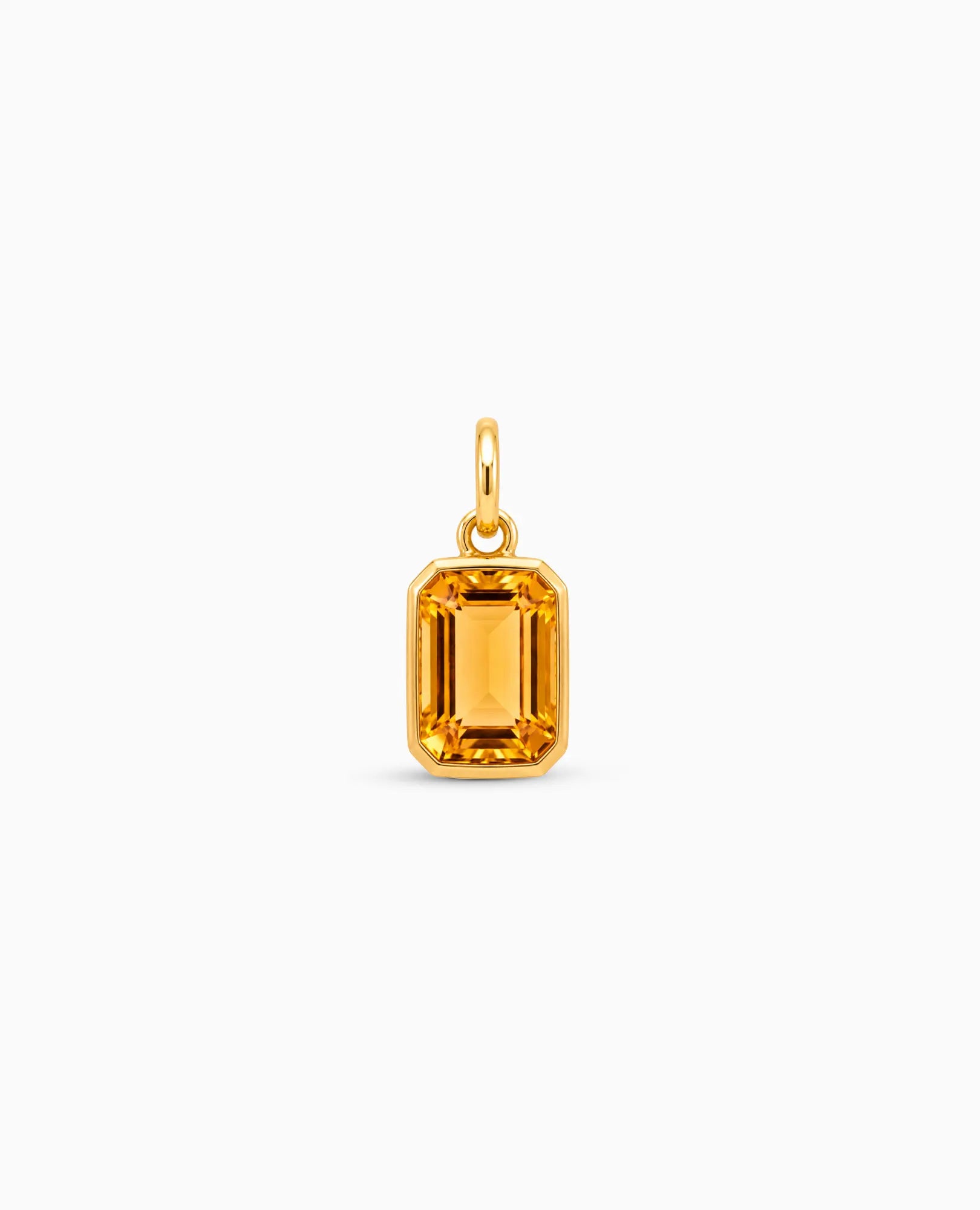 Citrine Pendant Charm | 10kt Yellow Gold