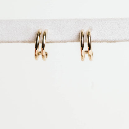 Two Row Earrings - 10KT Yellow Gold