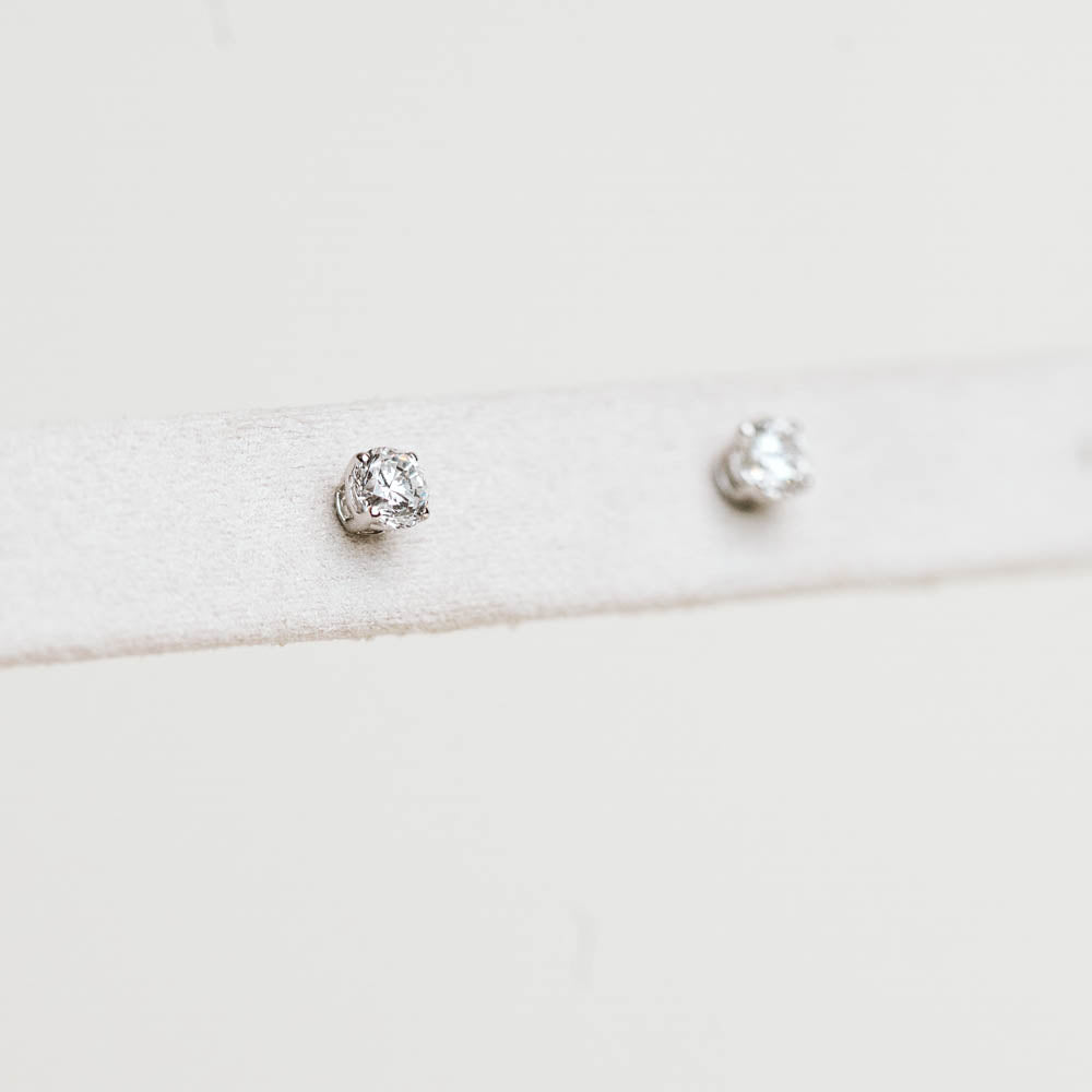 Stud Earrings Lab Grown Diamond | 14kt White Gold