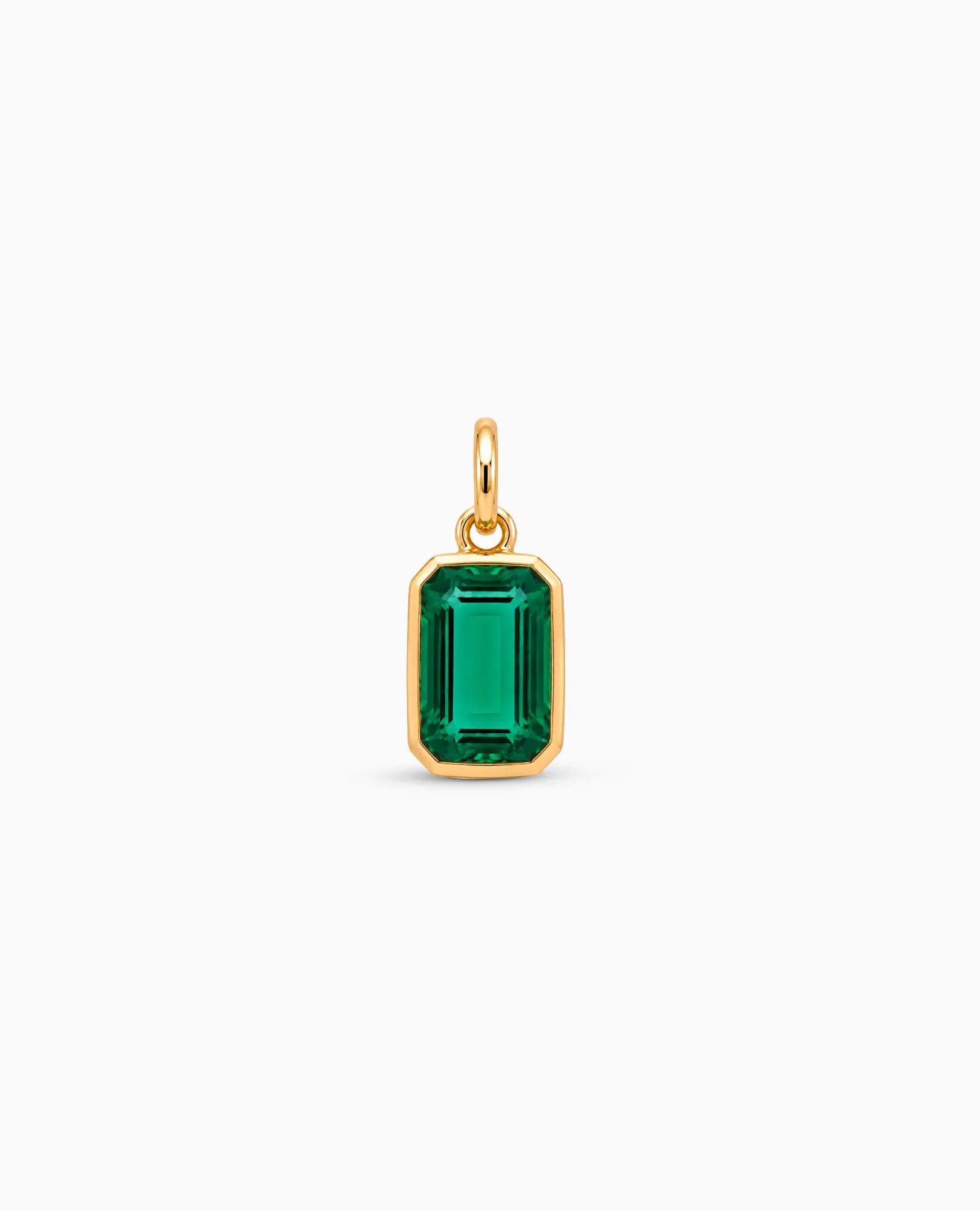 Emerald Pendant Charm | 10kt Yellow Gold