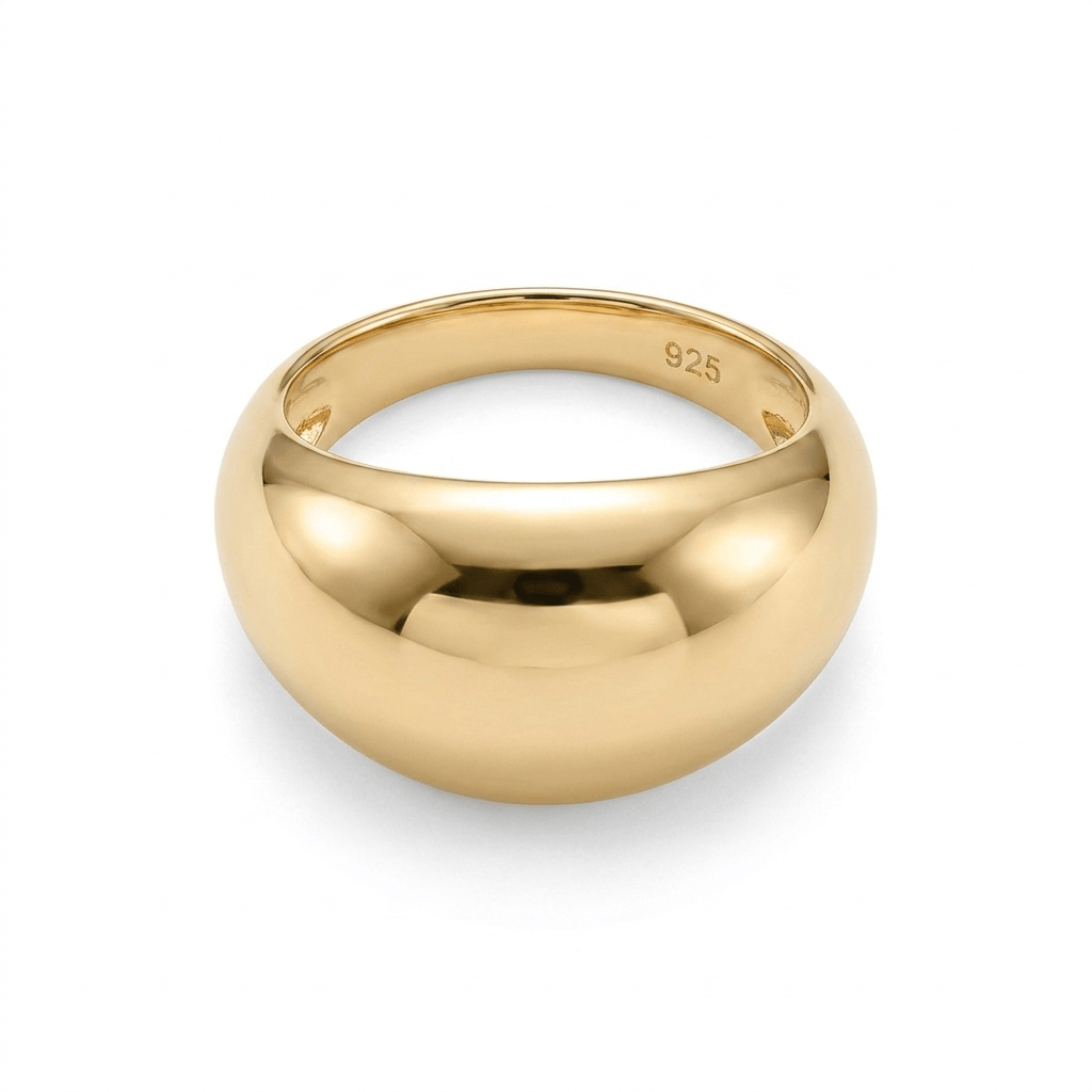 13mm Gold Plated Solenne Ring | Silver