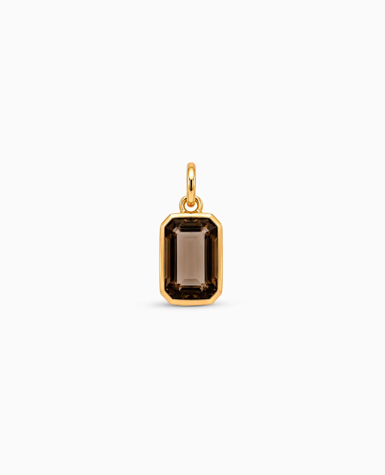 Smoky Quartz Pendant Charm | 10kt Yellow Gold