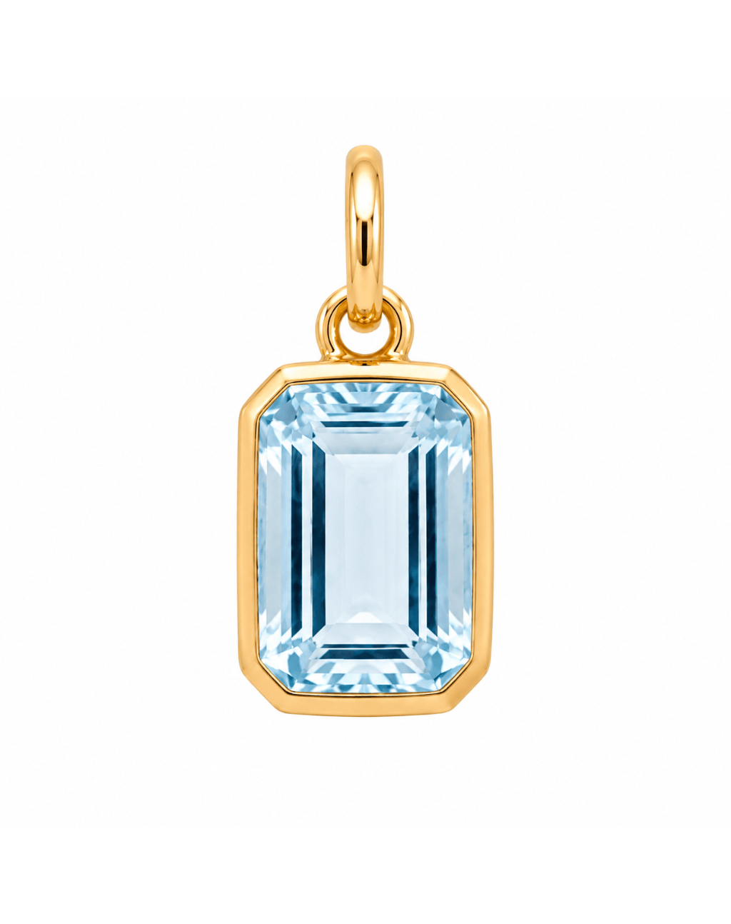 Aquamarine Pendant Charm | 10kt Yellow Gold