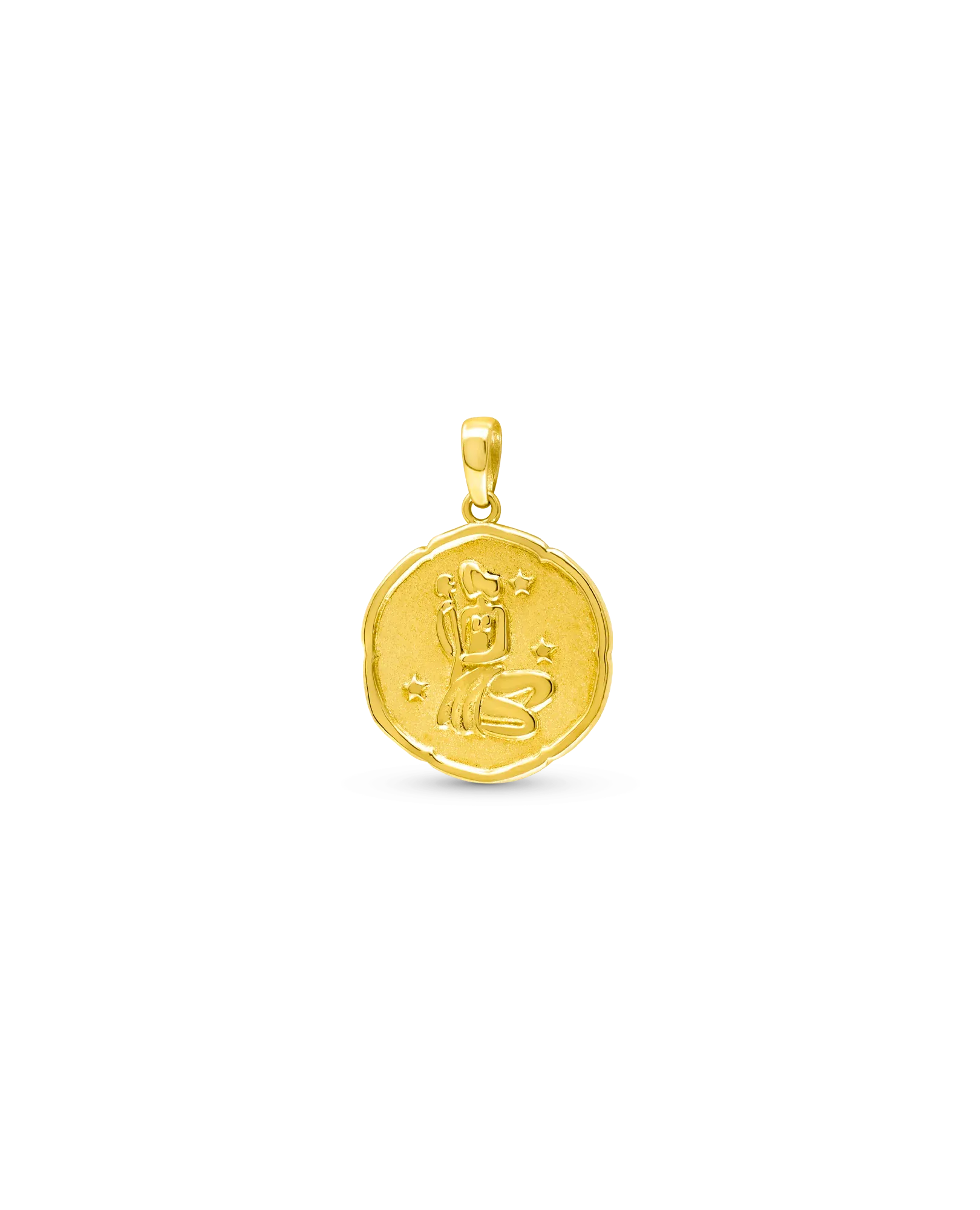Aquarius Zodiac Pendant | 10kt Yellow Gold