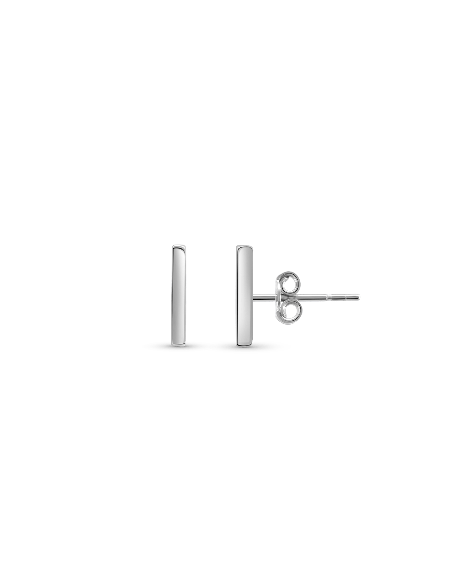 Bar Stud Earrings | 10kt White Gold