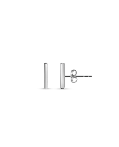 Bar Stud Earrings | 10kt White Gold