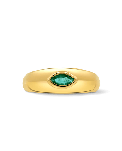 Bezel Emerald Ring | 10kt Yellow Gold
