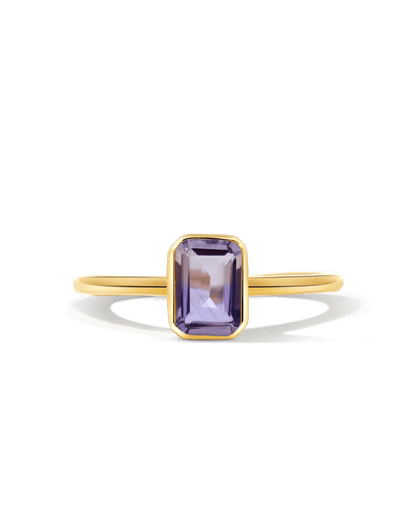 Bezel Solitaire Ring Ametrine | 14kt Yellow Gold