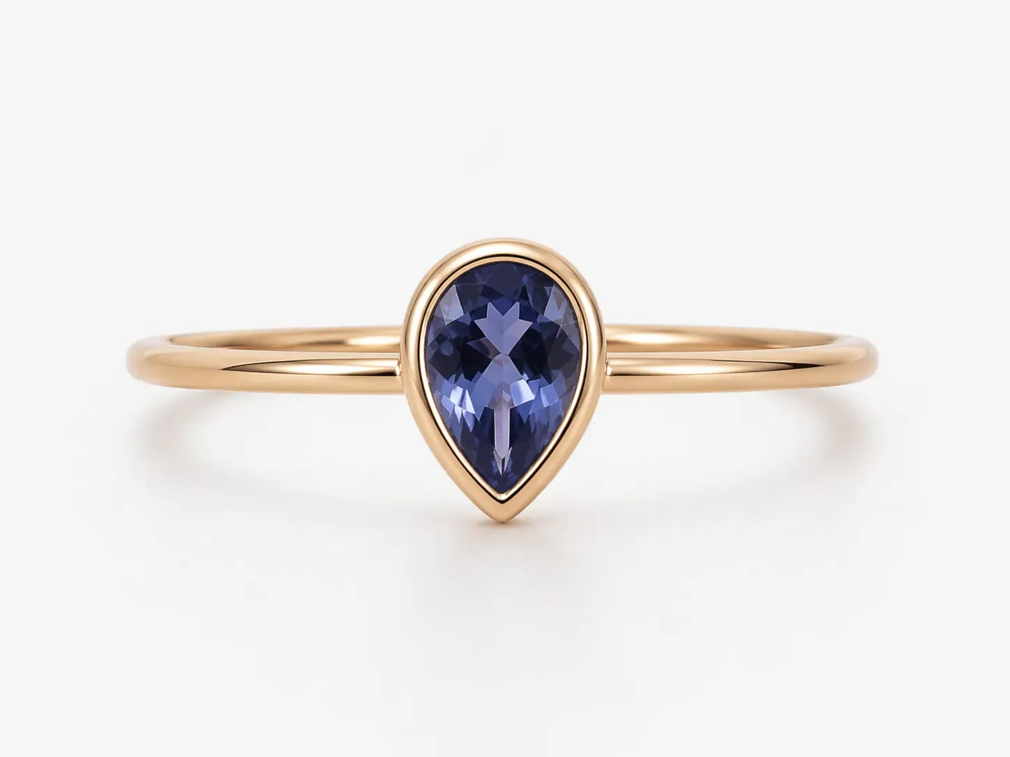 Bezel Tanzanite Ring | 10kt Yellow Gold