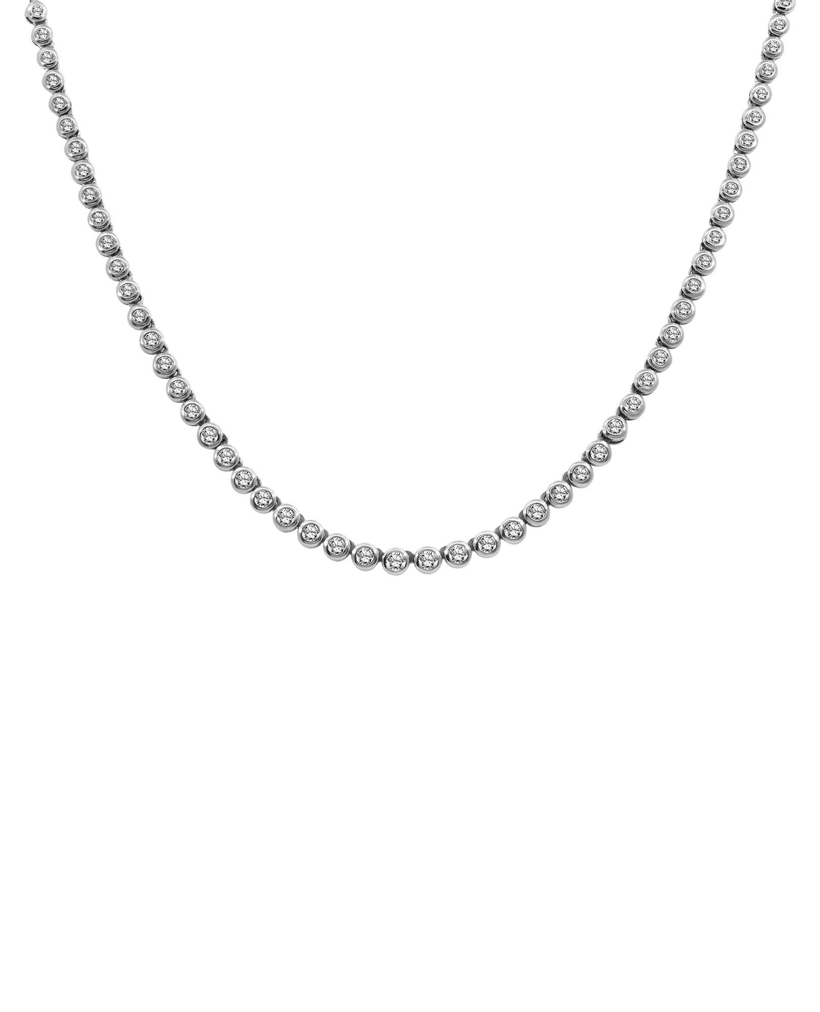 Bezel Tennis Necklace 1.00 Carat TW Diamond | 14kt White Gold