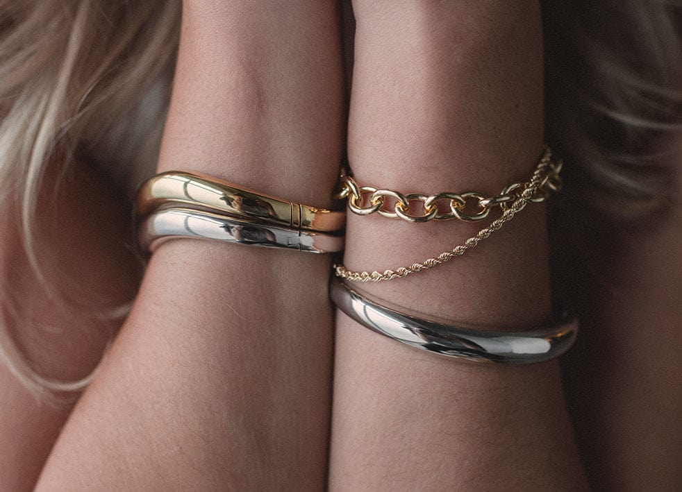 Solid gold bracelets and bangles  