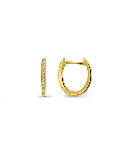 Classic Hoop Earrings .10 Carat TW Diamonds | 10kt Yellow Gold