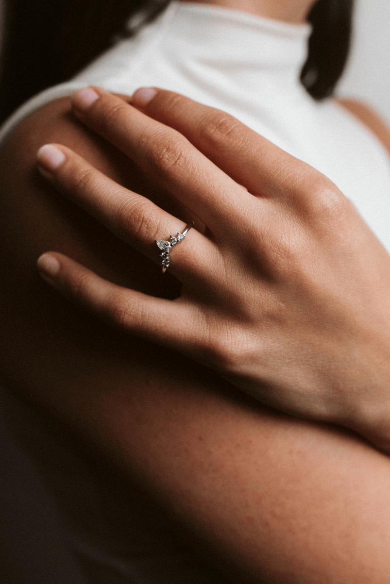 Contour Wedding band .40 Carat TW Diamond | 14kt White Gold