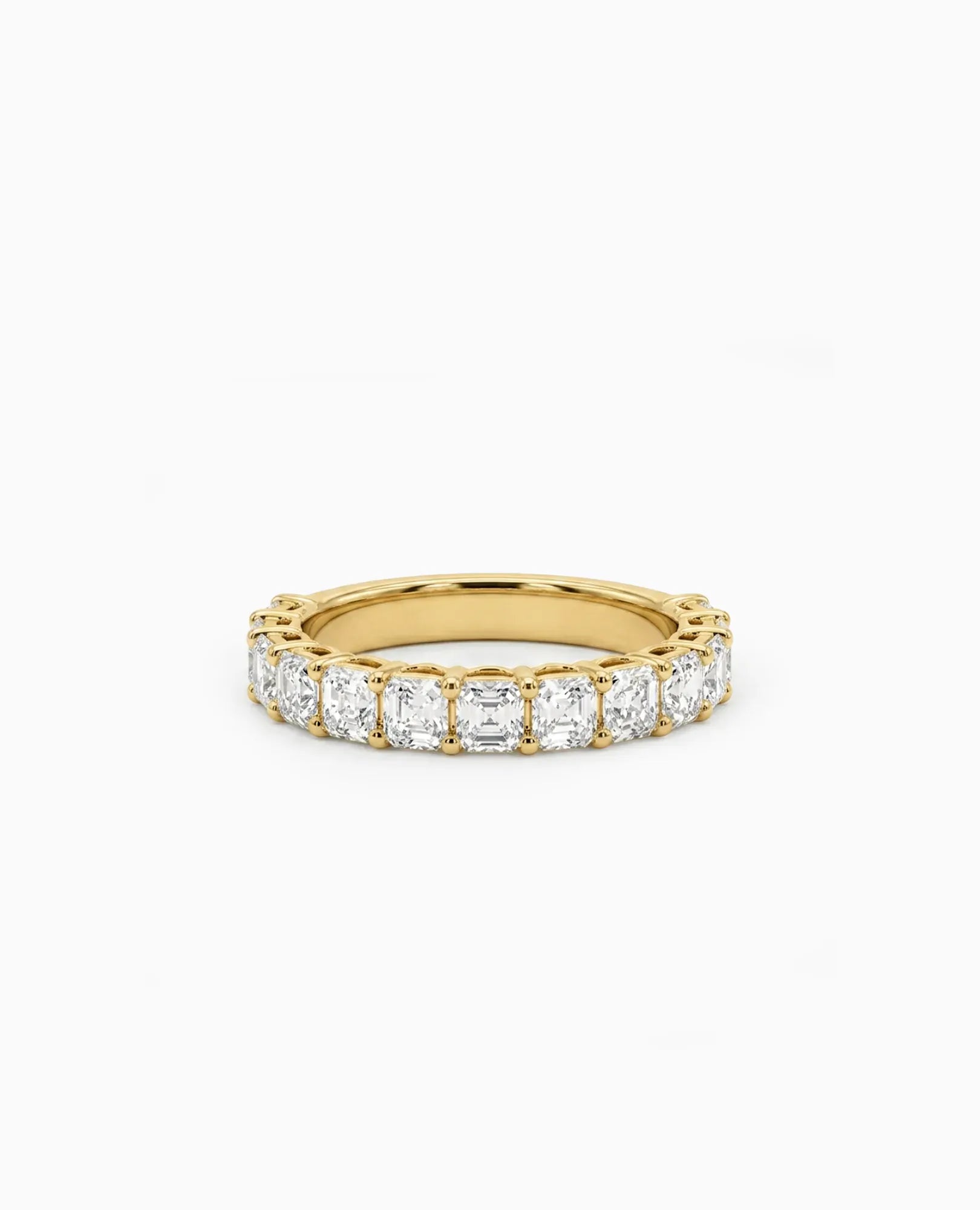 Diamond Band 1.00 Carat Lab-grown Square Emerald Cut Diamonds | 14kt Yellow Gold