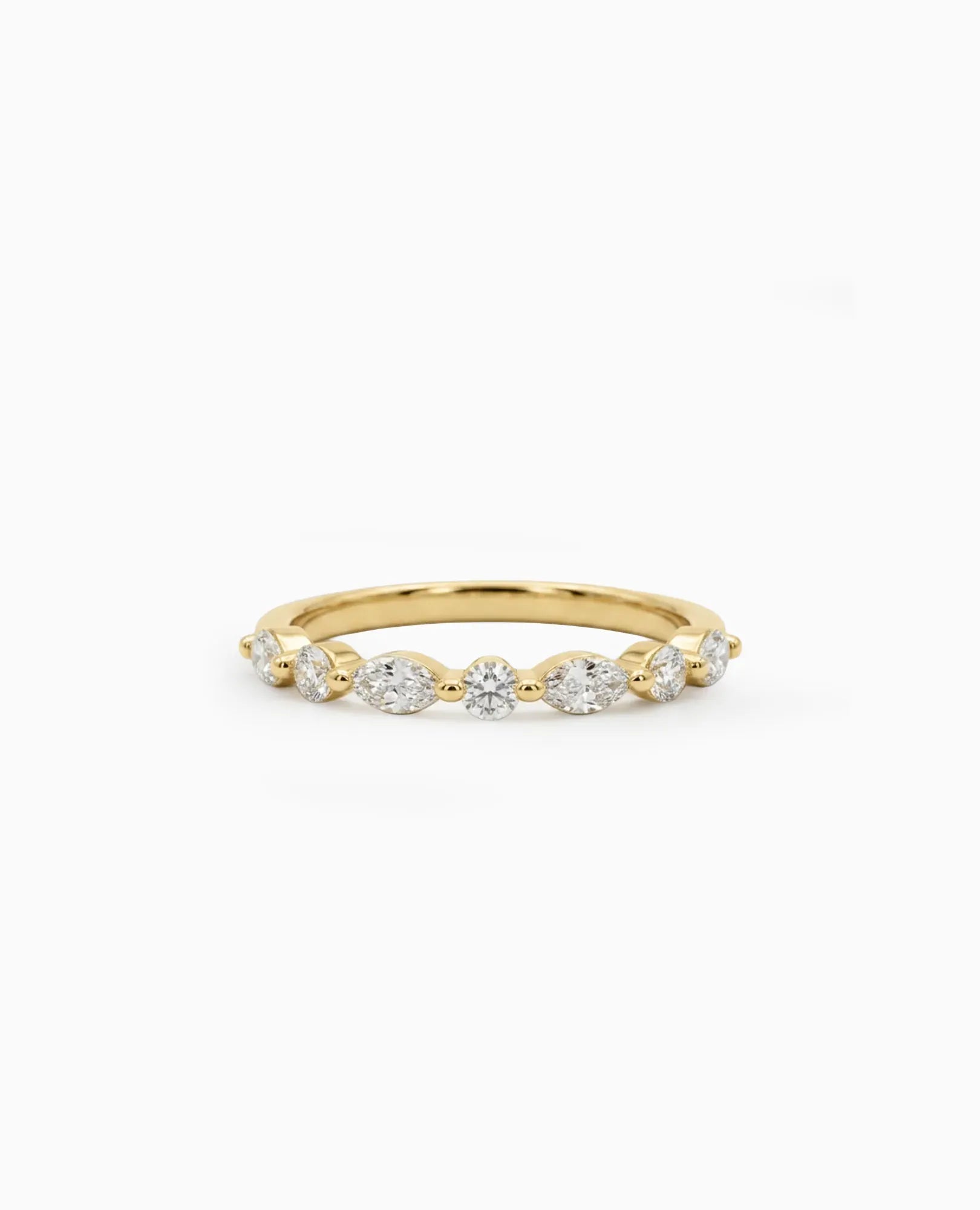 Diamond Band .50 Carat TW Lab-grown Marquise and RB Diamonds | 14kt Yellow Gold