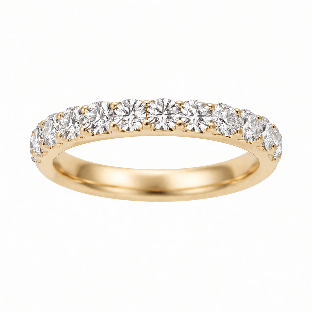 Diamond Band .58 Carat TW Lab-grown Round Brilliant Diamonds | 14kt Yellow Gold