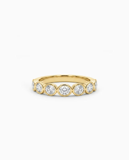 Diamond Band .70 Carat TW Lab-grown Oval Diamonds | 14kt Yellow Gold
