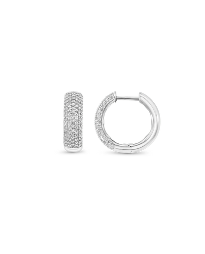 Diamond Hoop Earrings 1.00 Carat TW Diamond | 14kt White Gold