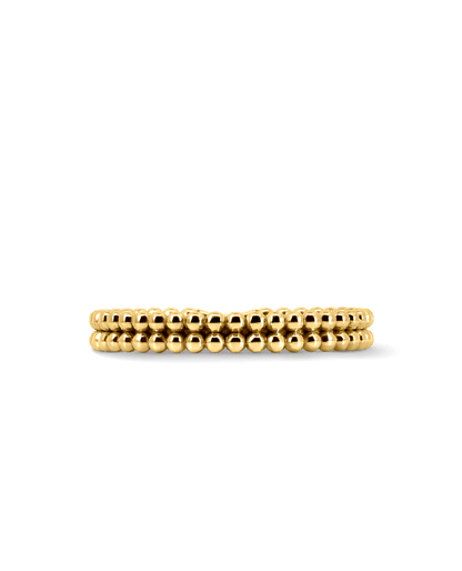 Double Beaded Stacking Ring | 10kt Yellow Gold