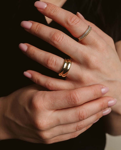 Double Row Wave Ring | 10kt Yellow Gold