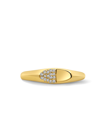 Duo Signet Ring .06 Carat TW Diamond | 10kt Yellow Gold